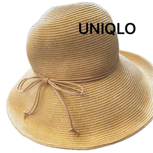 ユニクロUNIQLO麦わら帽子 ストローハット ベージュ レディース