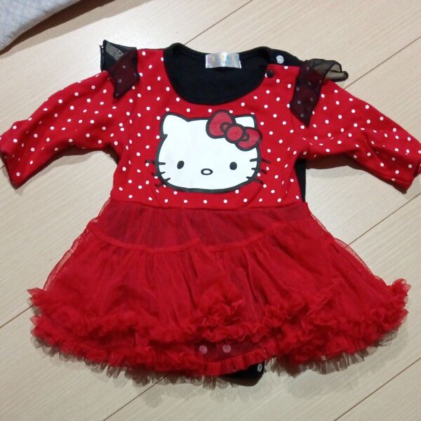 ハローキティ ベビー服 ロンパース 70 女の子 ワンピース