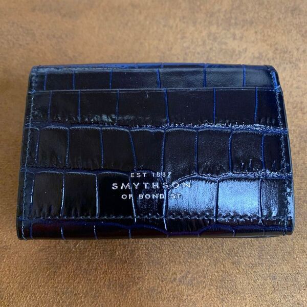【正規品】【新品未使用】SMYTHSON マラ 三つ折り 財布 ネイビー