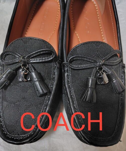 COACH コーチ タッセルドライビングシューズ タッセルローファー 黒