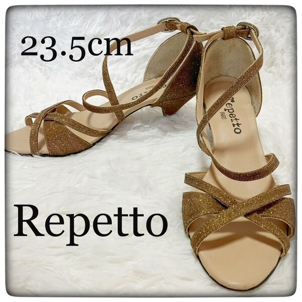 Repetto レペット ストラップ付き グリッターサンダル 23.5cm