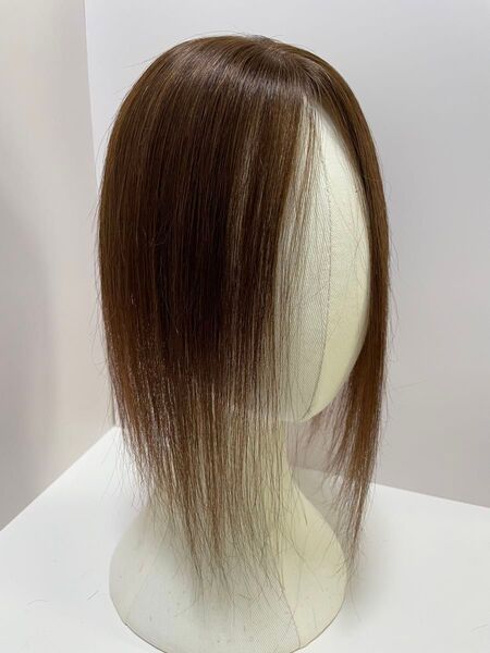 部分ウィッグ頭頂部ウィッグヘアピースボリュームアップ人毛100% ブラウン