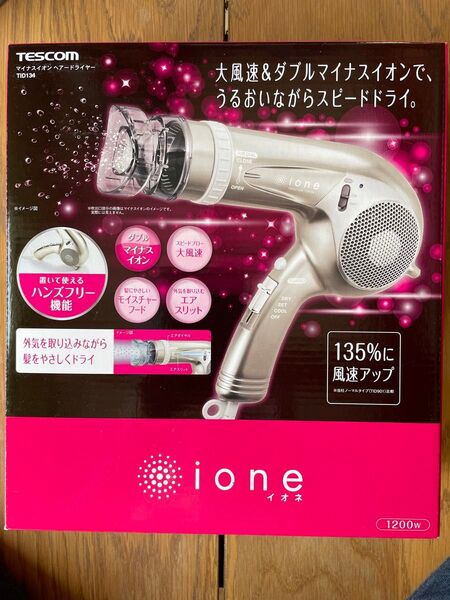 テスコム イオネ マイナスイオンヘアードライヤーTID134-N (シルキーゴールド)