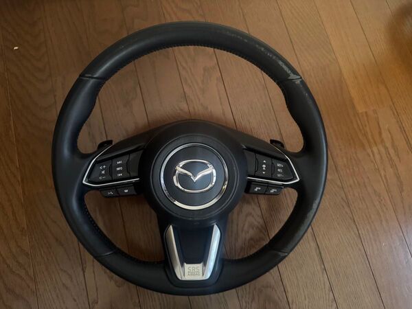 送料込み MAZDA6 GJ アテンザ マツダ純正 カバー付 ステアリング ハンドル 本革 ヒーター付き