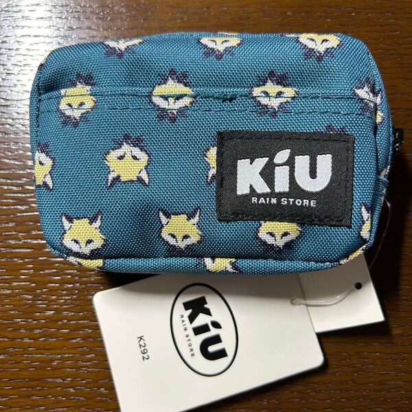 未使用 Kiu キウ ポーチ ウォーターリペレント フォックスフェイス きつね