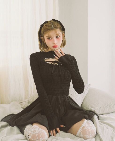 ブラック フレアスカート フリーサイズ Darich ワンピース freeサイズ