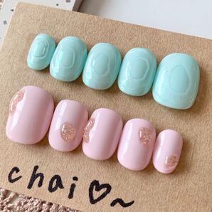 【現品】ネイルチップ オーロラ ミルク ベリーショート