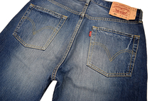 501-1197★美品★LEVI'S リーバイス 04501-0076★色落ち抜群 鬼ひげ縦落ちヴィンテージ＆ダメージ加工デニム ストレートジーンズ W32_画像6