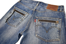 K-1308★美品★Levi's リーバイス 00502-0126★色落ち抜群 鬼ひげ縦落ち ヴィンテージ加工インディゴニム ストレートジーンズ W30_画像7