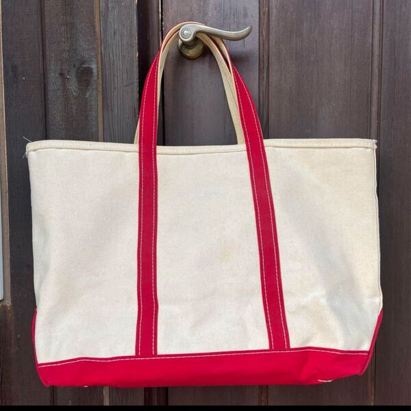 L.L.bean. BOAT AND TOTE トートバッグ レッド XL USA製 ピクニック キャンプ