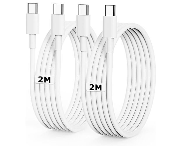 USB C ケーブル 2M 2本 PD対応 60W急速充電 (ホワイト)