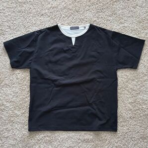 シーズンリーズン キーネックカットソー L ネイビー タグ付き未使用品