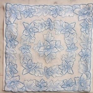 汕頭 ハンカチ スワトウブルー 手刺繍 レトロ