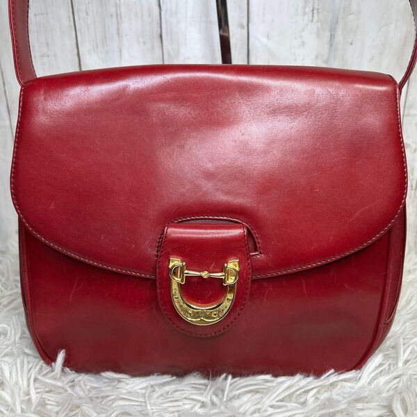 GUCCI ホースビット ショルダーバッグ オールドグッチ 赤 レザー