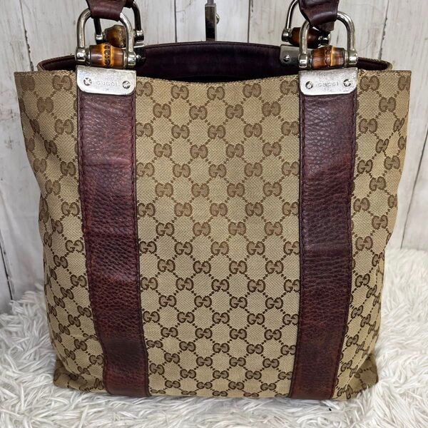 GUCCI バンブー GGキャンバス トートバッグ