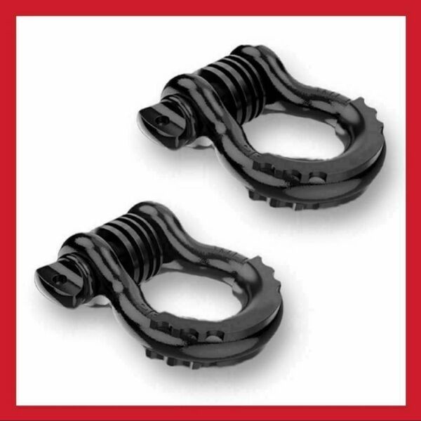 3/4インチ Dリング バウシャックル jeep ジムニー ブラック 黒 汎用 2個セット アクセサリー セーフティ