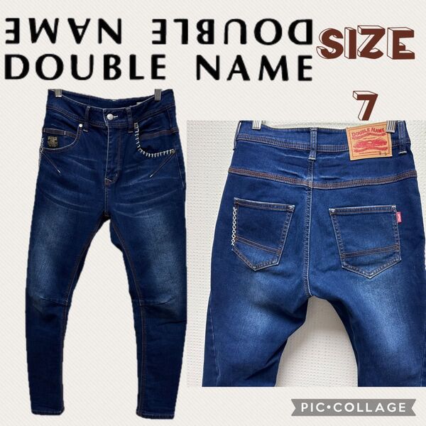 DOUBLE NAME 7 サルエル デニムパンツ スキニー ストレッチジーンズ