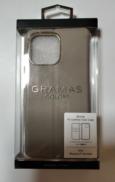GRAMAS COLORS アイフォン14ProMax用 フォリオケース 手帳型 スマホカバー 未使用 未開封