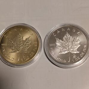 メープルリーフ金貨・銀貨レプリカ 2個セット