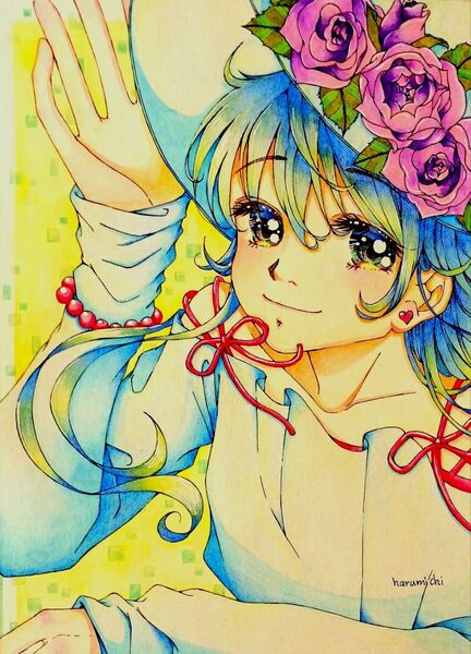 手描きイラスト 女の子 オリジナル 原画