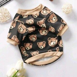 犬服 新品未使用Sサイズ クマ トレーナー Tシャツ 半袖 小型犬用 パピー Sサイズ