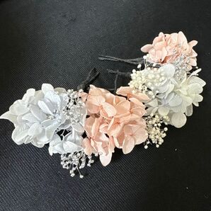 ヘアアクセサリー 髪飾り 花 ハンドメイド 結婚式 浴衣 着物 成人式 ドレス ピンク 水色 青 白