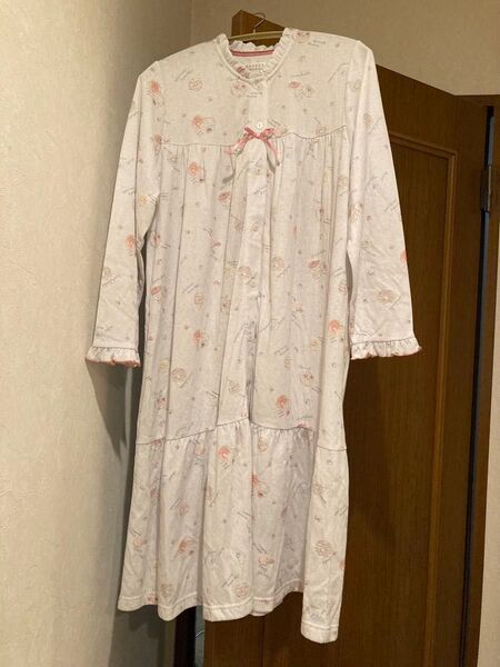 Sale♪新品☆ナルエー かわいい長袖ワンピース ネグリジェ M〜Lサイズ☆ドーナツ グレー