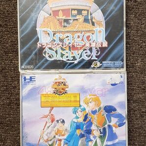 ■【管Y082】 PCE CD-ROM ドラゴンスレイヤー英雄伝説 +ドラゴンスレイヤー英雄伝説II -- ハドソン