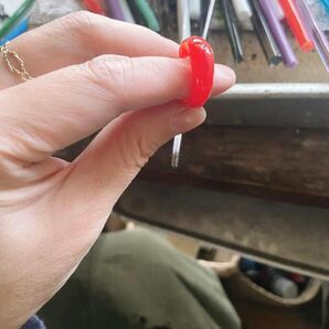 ガラス指輪小指用