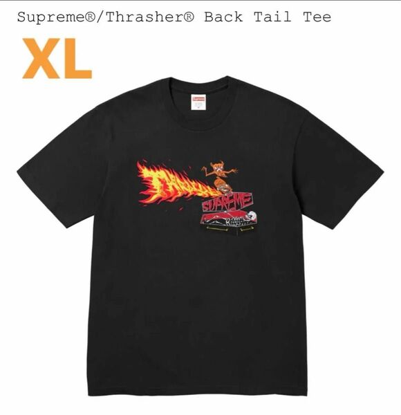 Supreme x Thrasher Back Tail Tee "Black" XL