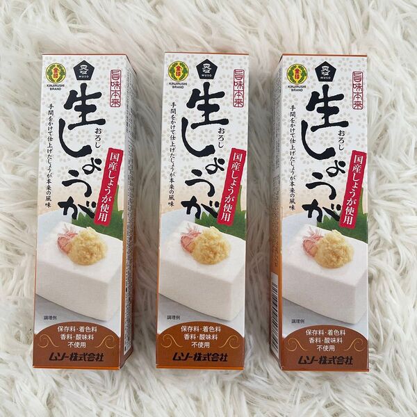 ムソー 無添加 国産 旨味本来 生おろししょうが チューブ 3本セット