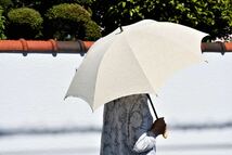 グランシュマン オリジナル　日傘 リネン100% ラタン 藤 オートミール 50cm 新品_画像1