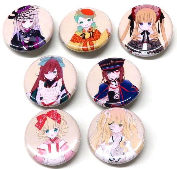 集合(大正乙女) 缶バッジ7個セット 「誕生15周年 ローゼンメイデン0-ゼロ-展」