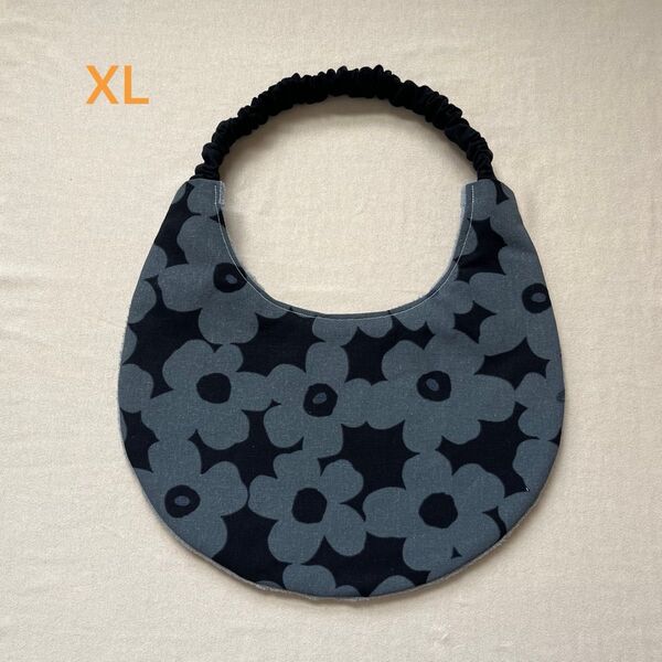 大型犬用 タオルスタイ 厚手スタイ 北欧風ノルディックフラワー(黒)XL