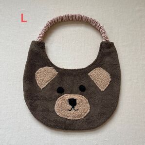 大型犬用 超大型犬用 スタイ ふわふわタオルのクマさん 厚手スタイ タオルスタイ 蝶ネクタイ熊さん L