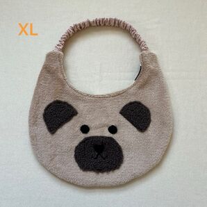 大型犬用 超大型犬用 スタイ ふわふわタオルのクマさん 厚手スタイ タオルスタイ ホルスタイン柄(オフホワイト) 牛さん模様 XL