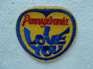 Pennsylvania I LOVE YOU ボストン アイラブユー 州 アメリカ USA 記念 お土産 ロゴ ワッペン/刺繍 パッチ 旅行 観光 カスタム 351