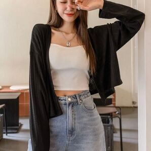 DAZY ドロップショルダークロップトップ