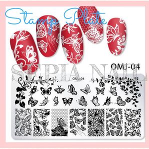 ネイル スタンプ プレート バタフライ OMJ04
