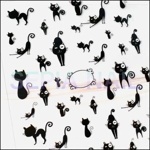 ネイルシール ステッカー ルミナス 黒猫ちゃん蓄光 夜光【TH1082】