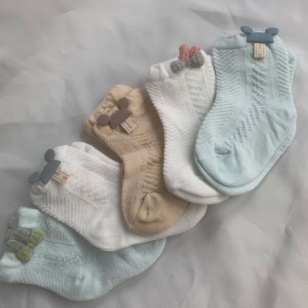 ベビー ソックス 新生児 靴下コーマ綿やわらかい履き心地 5足セット♪♪♪