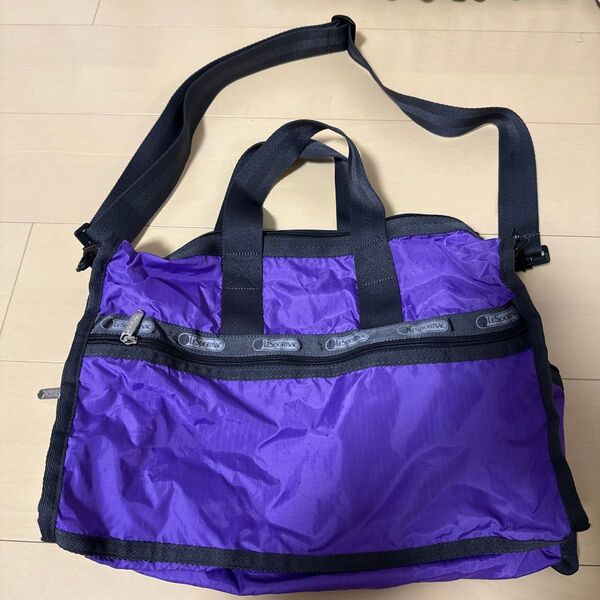 美品 レスポートサック 2way ショルダーバッグ ミニボストン パープル