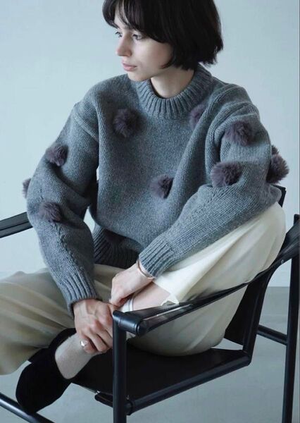 CLANE FUR DOT KNIT TOPS