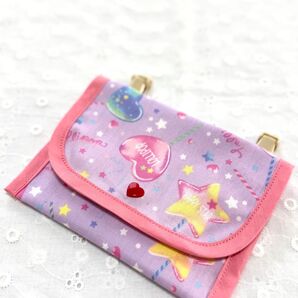 ゆめかわ クリップ付き移動ポケット ハンドメイド パープル