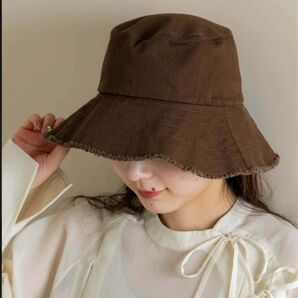 猛暑対策★新品 urbanresearch ツイルフリンジバケット ハット BRN FREE