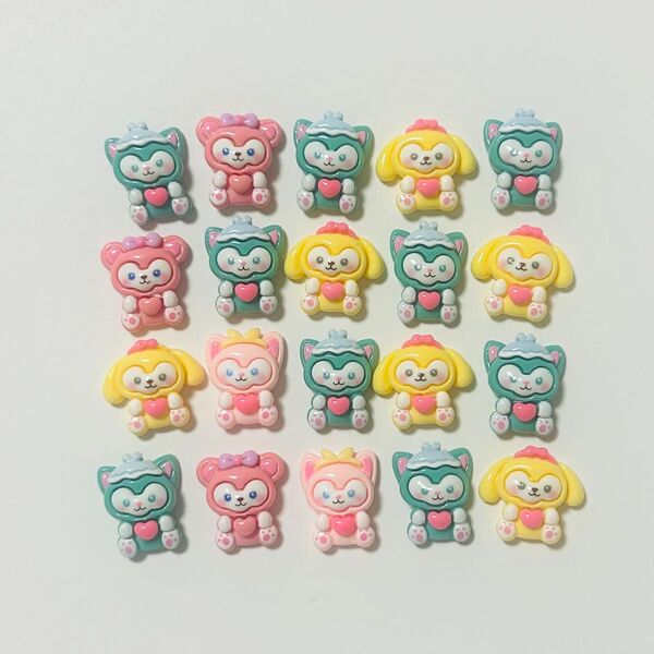デコパーツ まとめ売り ディズニー つやつや ねずみ リーナベル ジェラトーニ クッキーアン デコレーションパーツ 在庫処分