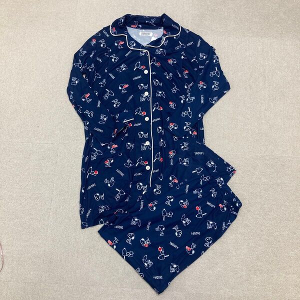 ★新品★ SNOOPY スヌーピー パジャマ マタニティ 授乳服 ネイビー ルームウェア 上下セット