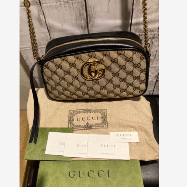 GUCCI GGマーモント チェーンショルダーバッグ