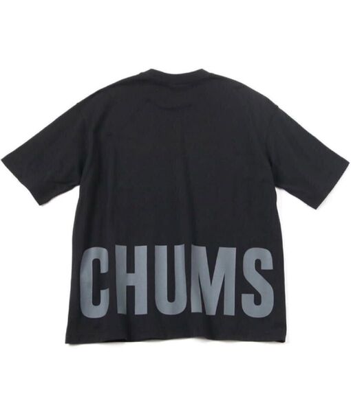 新品チャムスCHUMS レディースMサイズ半袖TシャツオーバーサイズドTシャツ Oversized T-Shirt ブラック 黒