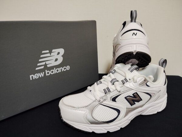 新品23cm ニューバランス newbalanceレディーススニーカーML 408Aホワイトシルバー白ML530好きにも